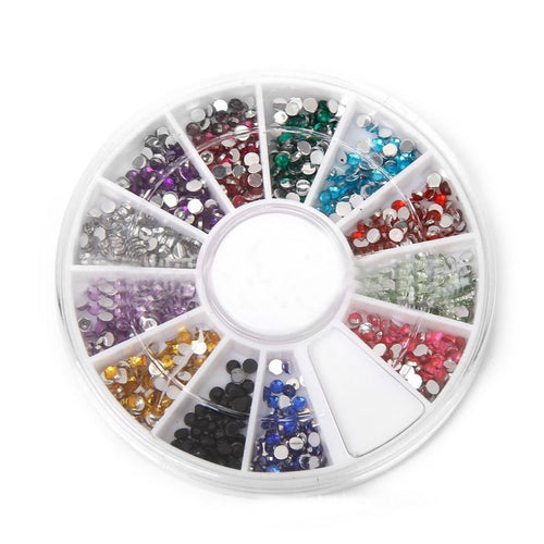 Nail Art Rhinestones decoration 3D Wheel Multi Color Glitter Gems Design stone Round Bling Crystal sticker Nail tools Y1 ILML