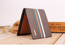 Business Striped Short Section Of High-quality Leather Men"s Wallet  ILML