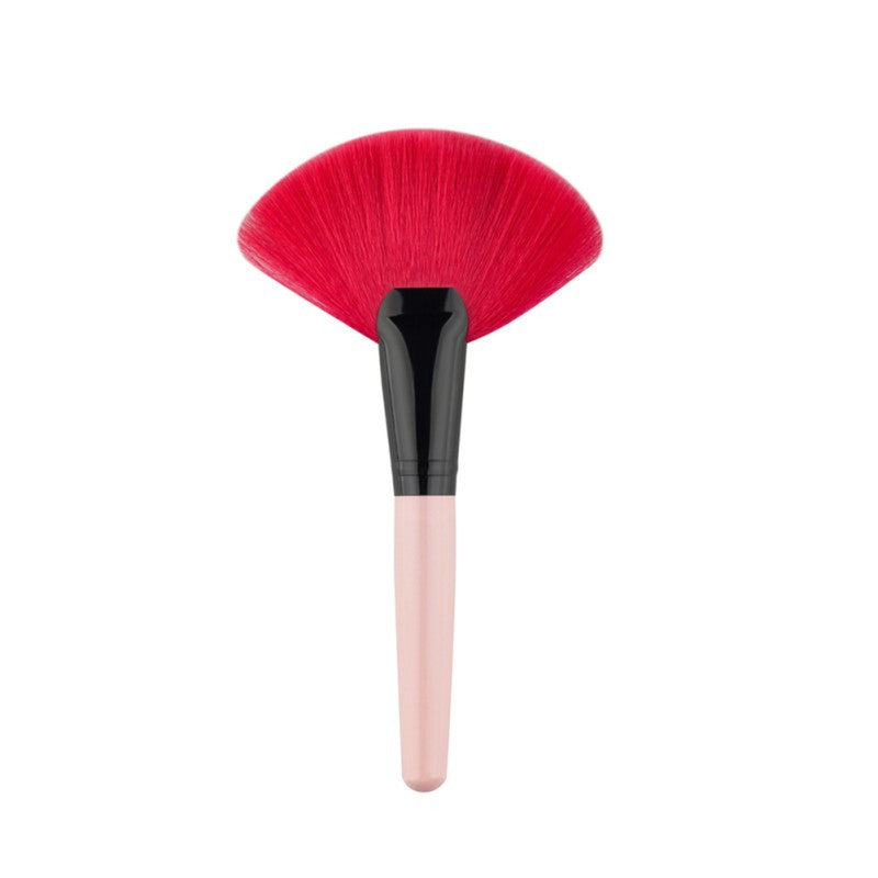 Brush Fan Shaped Black Wooden Handle Synthetic Hair Makeup Cosmetic Brushes Beauty Tool ILML