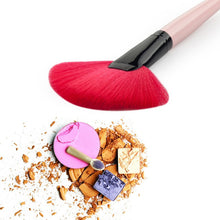 Brush Fan Shaped Black Wooden Handle Synthetic Hair Makeup Cosmetic Brushes Beauty Tool ILML