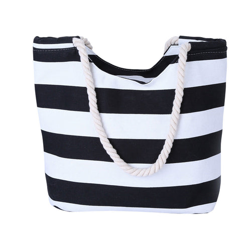 Striped Printing Women's Hbag Shoulder Bag Cotton Canvas Bags Messenger Bag Large Shopping Tote Bolsas ILML