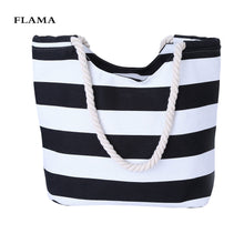Striped Printing Women's Hbag Shoulder Bag Cotton Canvas Bags Messenger Bag Large Shopping Tote Bolsas ILML