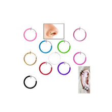 And Clip on Boby Nose Lip Ear Piercing Rings Clip Punk Goth False Clip Earrings ILML