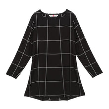 Free Style Women Mini O-Neck Neck Plaid Dress Long Sleeve Swing Party Casual XL Dresses Plus Sizes ILML
