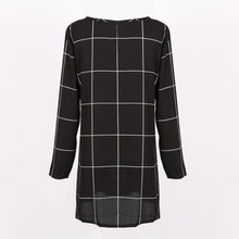 Free Style Women Mini O-Neck Neck Plaid Dress Long Sleeve Swing Party Casual XL Dresses Plus Sizes ILML