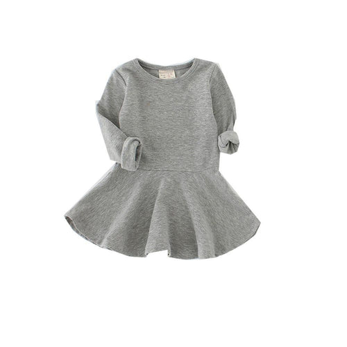 Kids Toddlers Girls Dresses Cotton Long Sleeve Princess Dress Children Girl Clothes ILML