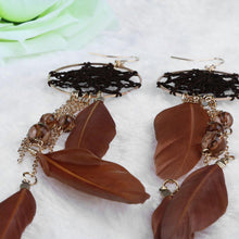 Bohemia Jewelry Girls Trendy Feather Beads Long Chain Tassel Design Dream Catcher Earrings For Women Dangler Earring ILML