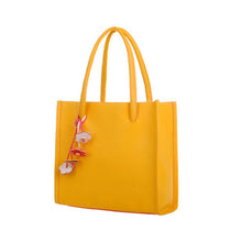 Women Bag PU Leather Solid Cy Color Shoulder Bag Hbag Flower Pendant Pocket Zipper Casual Women Tote Bag ILML