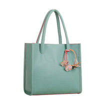 Women Bag PU Leather Solid Cy Color Shoulder Bag Hbag Flower Pendant Pocket Zipper Casual Women Tote Bag ILML