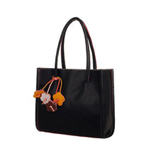 Women Bag PU Leather Solid Cy Color Shoulder Bag Hbag Flower Pendant Pocket Zipper Casual Women Tote Bag ILML