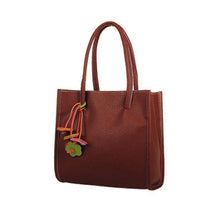 Women Bag PU Leather Solid Cy Color Shoulder Bag Hbag Flower Pendant Pocket Zipper Casual Women Tote Bag ILML