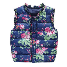 Children Outerwear Coats Flowers Printed Vest Kids Windbreaker Jacket Cotton Coats Children Warm Vest ILML