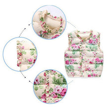 Children Outerwear Coats Flowers Printed Vest Kids Windbreaker Jacket Cotton Coats Children Warm Vest ILML