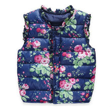 Children Outerwear Coats Flowers Printed Vest Kids Windbreaker Jacket Cotton Coats Children Warm Vest ILML