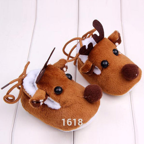 Cute Warm Baby Girls Christmas Deer Shoes Sweet Antiskid Toddlers Shoes Infant Toddler Prewalkers ILML
