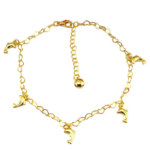 Dolphin Chaine Anklet Bracelet For Women Girl Gift pulseras tobilleras Beach Foot jewelry Gold Ankle Bracelets on the Leg ILML