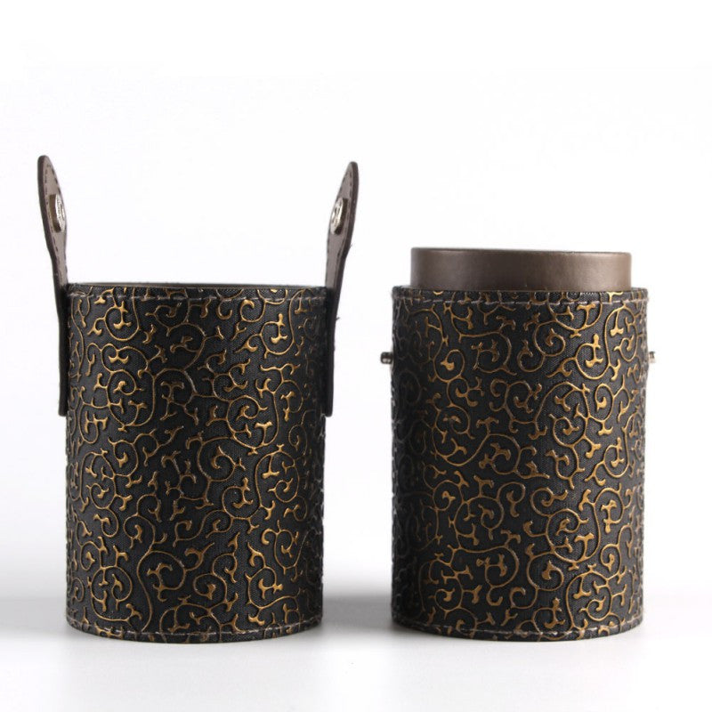 Empty Portable Makeup Brush Round Pen Holder Cosmetic Tool PU Leather Cup Container Solid Colors 6 Optional Case L4 ILML
