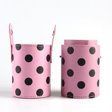 Empty Portable Makeup Brush Round Pen Holder Cosmetic Tool PU Leather Cup Container Solid Colors 6 Optional Case L4 ILML