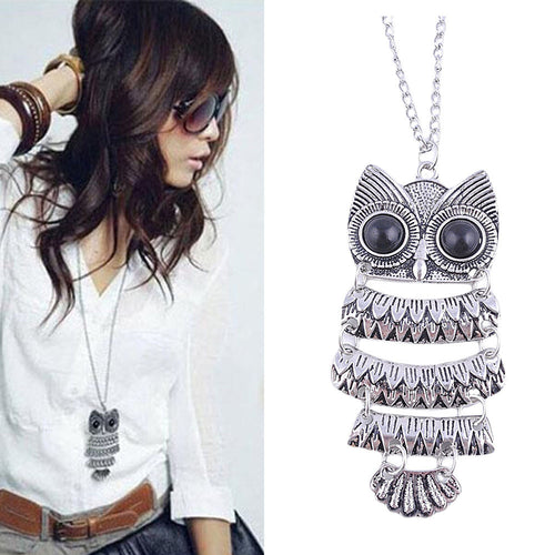 Best Deal Jewelry Lady Women Vintage Silver Owl Pendant Necklace Best Gift For XMAS Party  ILML