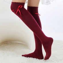 Long Cotton Bowknot Stockings Thigh High Over The Knee Socks For Girls Women PY6 ILML