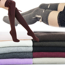 Long Cotton Bowknot Stockings Thigh High Over The Knee Socks For Girls Women PY6 ILML