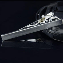Men Practical Silver Tone Metal Simple Necktie Tie Bar Clasp Clip Decor ILML