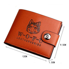 Mens Wolf Leather Bifold Wallet Credit ID Card Slim Purse ILML