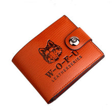 Mens Wolf Leather Bifold Wallet Credit ID Card Slim Purse ILML