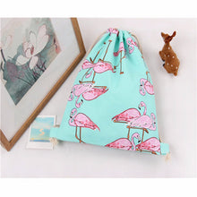 women backpack Flamingos Printing Canvas Backpack for girls Beam Port Drawstring Bag School Backpacks Travel Bag ILML