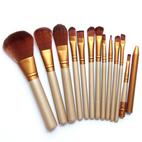 Gold 12pcsake Up Brushes Set Foundation FaceEye Powder Blusher Pro Pinceaux Cosmeticakeup Brush Maquiagem ILML