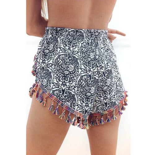 Casual Sexy Shorts Women Girl High Waist Tassel Loose Short Lady Beach Board Feminino Femme Shorts  ILML