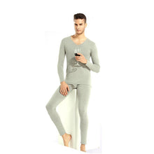 Men 2pcss Spandex Thermal Underwear Pajama Set Long Johns Tops Bottoms L-XXXL P1 ILML