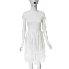Noble Women Mid Chiffon Dress Formal Gown White Lace Dresses P1 ILML