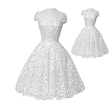 Noble Women Mid Chiffon Dress Formal Gown White Lace Dresses P1 ILML