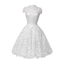 Noble Women Mid Chiffon Dress Formal Gown White Lace Dresses P1 ILML