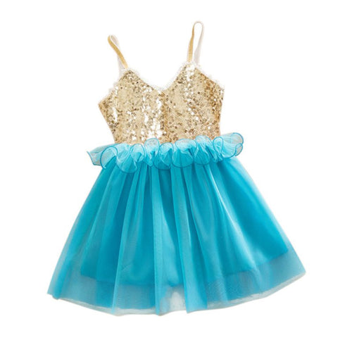 Princess Girls Kids Baby Sequins Wedding Tulle Tutu Dress Sundress Toddler Girl Party Dress ILML