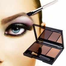 Professional Kit 3 Colour Eyebrow Powder Shadow Palette Enhancer with Ended Brush ILML