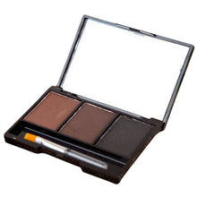 Professional Kit 3 Colour Eyebrow Powder Shadow Palette Enhancer with Ended Brush ILML