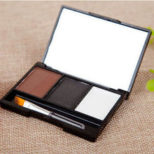 Professional Kit 3 Colour Eyebrow Powder Shadow Palette Enhancer with Ended Brush ILML