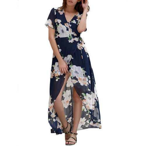 Sexy Women Long Maxi Floral BOHO Evening Party Dress Beach Dresses Sundress LY3 ILML
