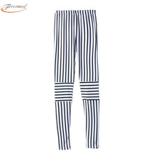 Style - Women Leggings Vertical Stripes High Waist Elastic Leggings ILML