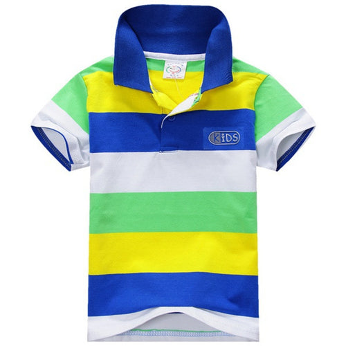 1-7Y Baby Children Boys Striped T-shirts Kids Tops S Tee Polo Shirts Clothing ILML