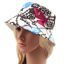 Bohemian Style Printing Stripe Lattice Women's Sun Hat Bucket Hat ILML