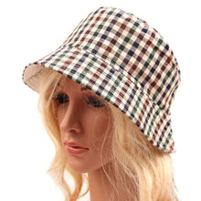 Bohemian Style Printing Stripe Lattice Women's Sun Hat Bucket Hat ILML