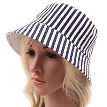 Bohemian Style Printing Stripe Lattice Women's Sun Hat Bucket Hat ILML