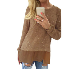 Vogue Women's Long Sleeve Loose Pullover Blouse Crewneck Long Tops Jumper ILML