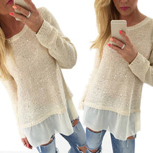 Vogue Women's Long Sleeve Loose Pullover Blouse Crewneck Long Tops Jumper ILML