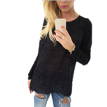 Vogue Women's Long Sleeve Loose Pullover Blouse Crewneck Long Tops Jumper ILML
