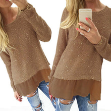 Vogue Women's Long Sleeve Loose Pullover Blouse Crewneck Long Tops Jumper ILML