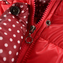 Super Warm Baby Girl Down Coat Bebe Hooded Jacket Bowknot Long Sleeve Jackets Kids Polka Dot Outwear ILML
